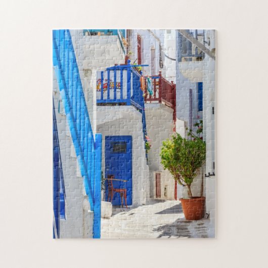 typische straat in Mykonos Legpuzzel (Verticaal)