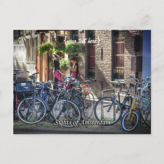 Typische Street Scene, Sights of Amsterdam Briefkaart (Voorkant)