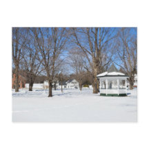 Typische Vermont-stad in de winter ansichtkaart