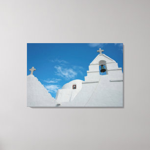 Typische witgekalkte kerk canvas afdruk