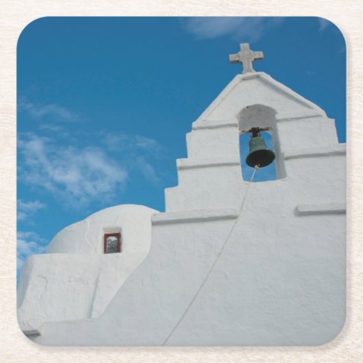 Typische witgekalkte kerk kartonnen onderzetters (Voorkant)