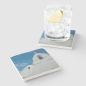 Typische witgekalkte kerk stenen onderzetter (Zijkant)