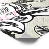  typische zwarte roze florale Parijs Eiffeltoren Poster (Hoek)