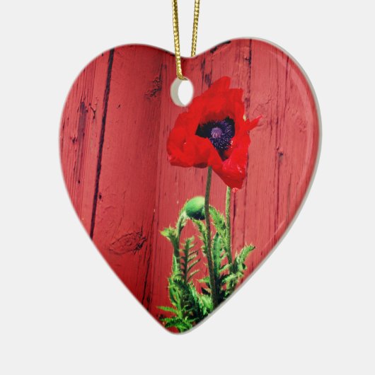 Typische Zweedse Falun rode kleur Keramisch Ornament (Links)