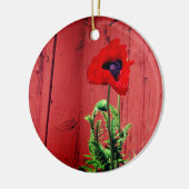 Typische Zweedse Falun-rode kleur Keramisch Ornament (Links)