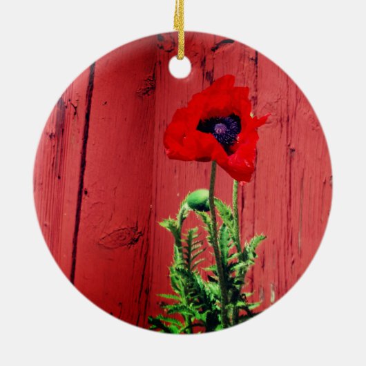 Typische Zweedse Falun-rode kleur Keramisch Ornament (Achterkant)