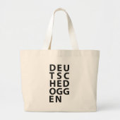 Typo: Deutsche Dogge Grote Tote Bag (Voorkant)