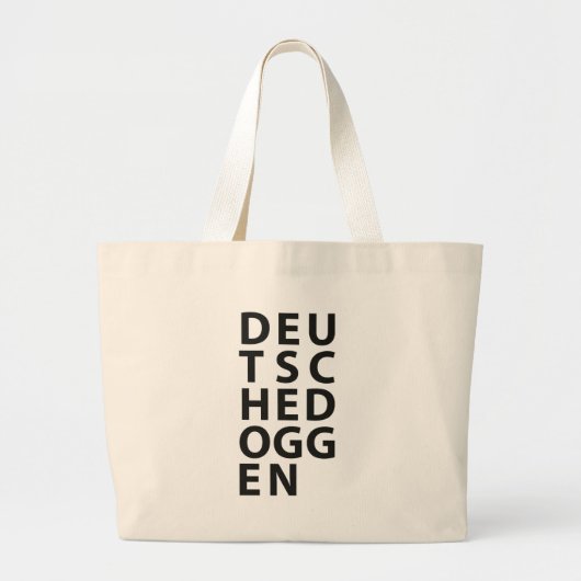 Typo: Deutsche Dogge Grote Tote Bag (Voorkant)