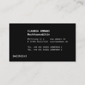 Typo Visitenkarten schwarz Visitekaartje (Achterkant)