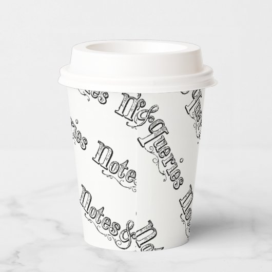 Typograaf voor  notities en query's papieren bekers (Rechts)