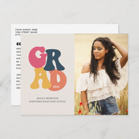  Typografie 1970 Foto Afstuderen Briefkaart (Voorkant / Achterkant)