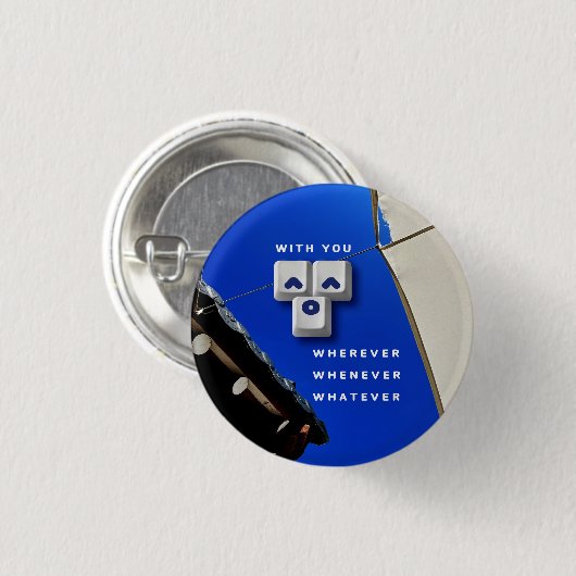 typografie_1_met you_1 ronde button 3,2 cm (Voorkant /achterkant)