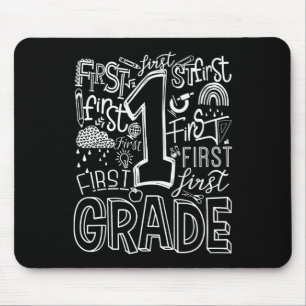 Typografie 1e klas team student leraar muismat