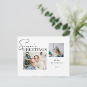 Typografie 2-foto van de groeten van het moderne s feestdagenkaart (Staand voorkant)