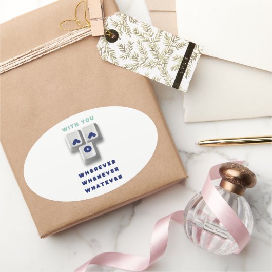 Typografie_2_met jou_2 ovale sticker (Geschenken)