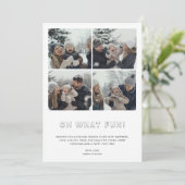 Typografie 3D Oh Wat Leuk Kerstgezin Baby Feestdagenkaart (Staand voorkant)