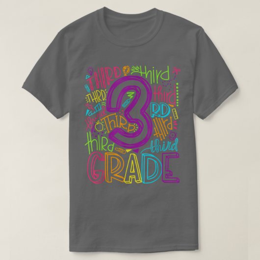 Typografie 3e graad Terug naar de school Leerpijn T-shirt (Design voorkant)
