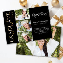 Typografie 4 Foto Zwart en Goud Afstuderen