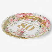 Typografie 80ste verjaardag Borden Papieren Bordje (Gekanteld)