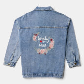 Typografie, aangepast, bloem mooie moeder denim jacket (Achterkant)