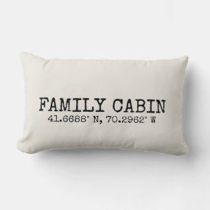 typografie aangepaste coördinaten van wit kussen