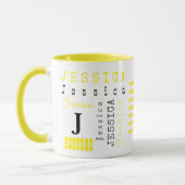 Typografie Aangepaste Herhalende Naam & Monogram Mok (Links)