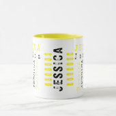 Typografie Aangepaste Herhalende Naam & Monogram Mok (Midden)