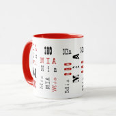 Typografie Aangepaste Herhalende Naam & Monogram Mok (Voorkant links)