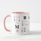 Typografie Aangepaste Herhalende Naam & Monogram Mok (Links)