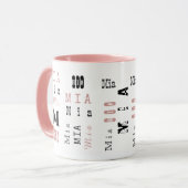 Typografie Aangepaste Herhalende Naam & Monogram Mok (Voorkant links)
