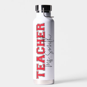 Typografie Aangepaste Naam Leraar Waarderingscadea Waterfles