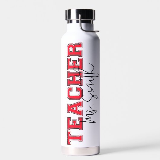 Typografie Aangepaste Naam Leraar Waarderingscadea Waterfles (Links)
