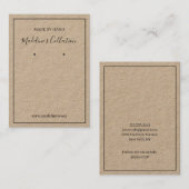 Typografie Aangepaste Sieraden Oorbellen Displayka Visitekaartje (Voorkant / Achterkant)