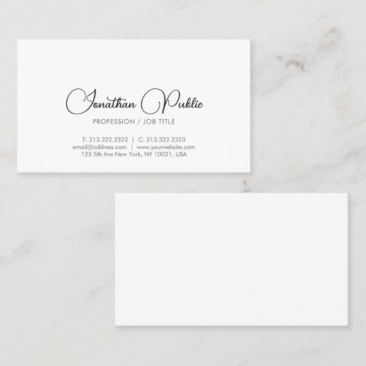 Typografie Aangepaste Sjabloon Modern minimalistis Visitekaartje (Voorkant / Achterkant)