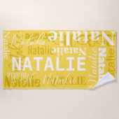 TYPOGRAFIE Aangepaste Tekst Monogram Handtekening Strandlaken (Voorkant)