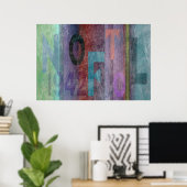 Typografie Abstract Multicolored Poster (Thuiskantoor)