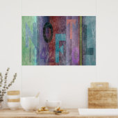 Typografie Abstract Multicolored Poster (Keuken)