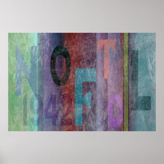 Typografie Abstract Multicolored Poster (Voorkant)