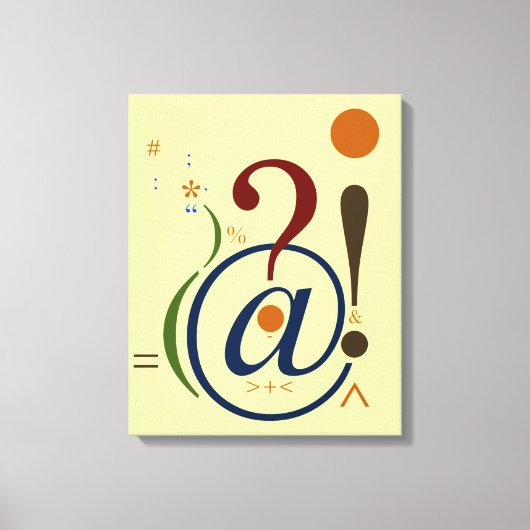 Typografie (Abstracte samenstelling) Canvas Afdruk (Voorkant)