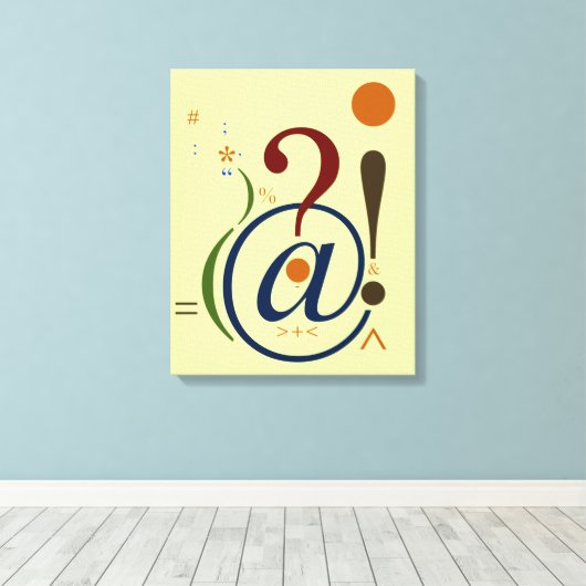 Typografie (Abstracte samenstelling) Canvas Afdruk (Insitu (Houten vloer))