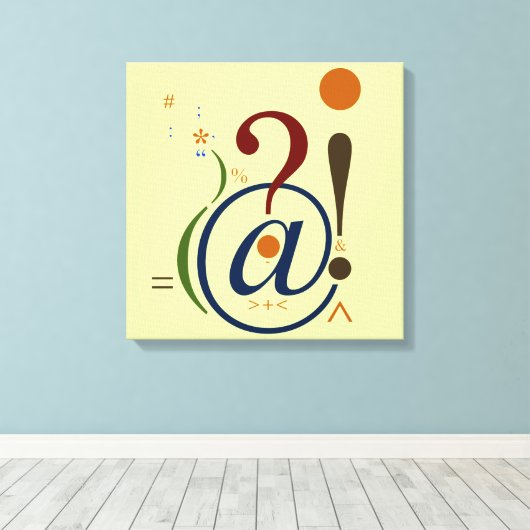 Typografie (Abstracte samenstelling) Canvas Afdruk (Insitu (Houten vloer))