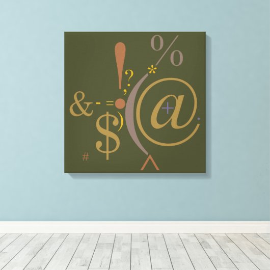 Typografie (Abstracte samenstelling) Canvas Afdruk (Insitu (Houten vloer))