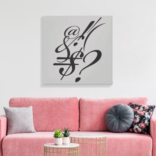 Typografie (Abstracte samenstelling) Canvas Afdruk (Insitu (Woonkamer))