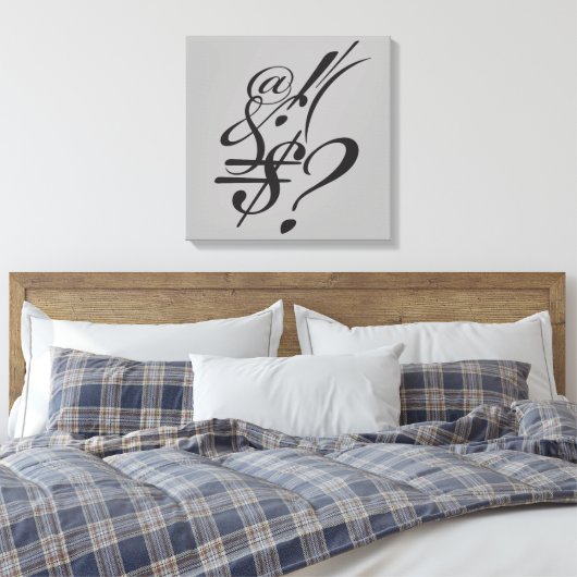 Typografie (Abstracte samenstelling) Canvas Afdruk (Insitu (Slaapkamer))