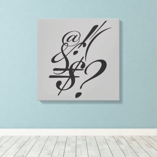 Typografie (Abstracte samenstelling) Canvas Afdruk (Insitu (Houten vloer))