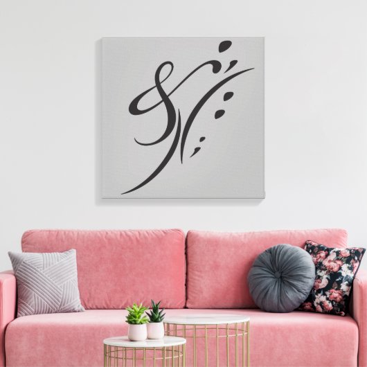 Typografie (Abstracte samenstelling) Canvas Afdruk (Insitu (Woonkamer))