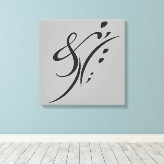 Typografie (Abstracte samenstelling) Canvas Afdruk (Insitu (Houten vloer))