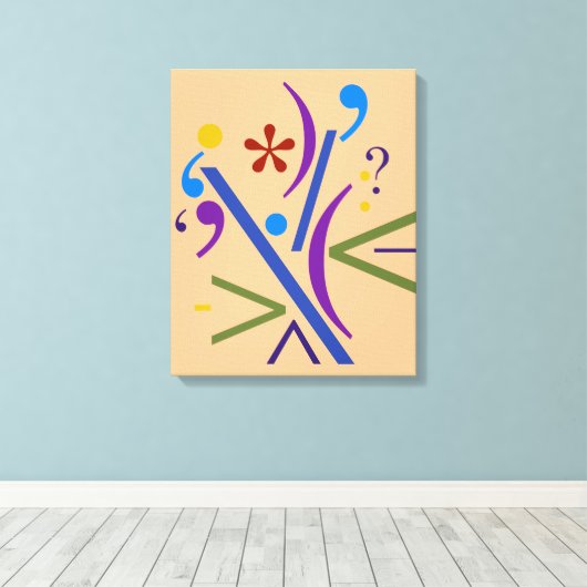 Typografie (Abstracte samenstelling) Canvas Afdruk (Insitu (Houten vloer))