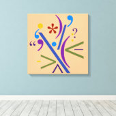 Typografie (Abstracte samenstelling) Canvas Afdruk (Insitu (Houten vloer))