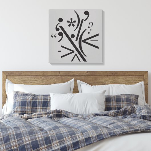 Typografie (Abstracte samenstelling) Canvas Afdruk (Insitu (Slaapkamer))